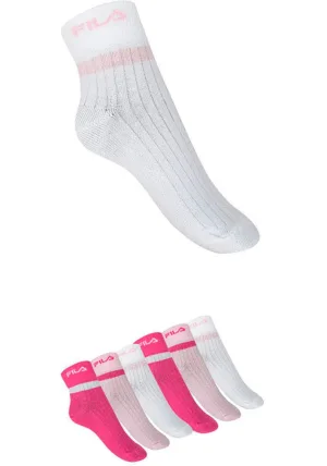Fila Korte sokken JUNIOR GIRL QUARTER SOCKS eenvoudig design met subtiel logo, fijne ribstructuur (6 paar)