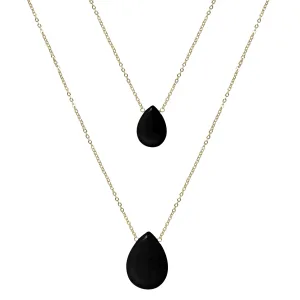 Luxeketting, metaallegering en onyx abelia 18K vergulde afwerking
