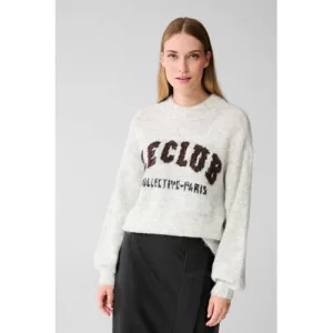 Shoeby gebreide trui met wol lichtgrijs