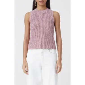 Closed Crew Neck Racer Top Knits Pink Lilies