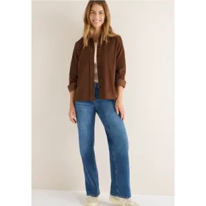 Cecil Dames Corduroy overhemd blouse in Bruin