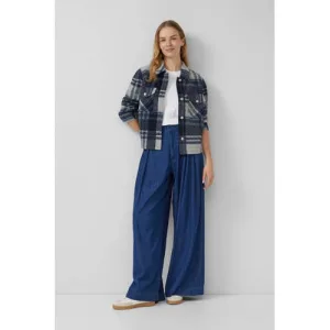 s.Oliver high waist wide leg jeans dark blue denim