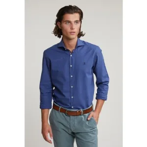 River Woods Custom Fit Uni Cotton Shirt Blue
