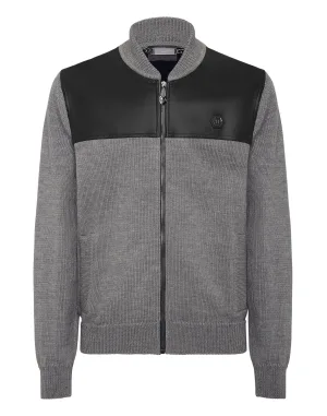 Merino Wool Leather Bomber Skull&Bones