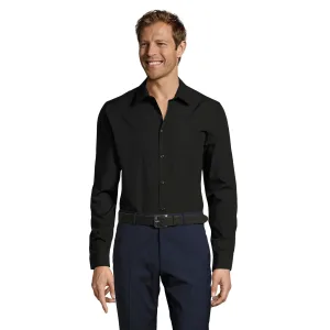 SOLS Heren Baltimore Fitted Overhemd (Zwart)
