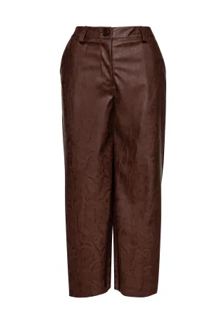 Chocoladebruine Culottes van imitatieleer