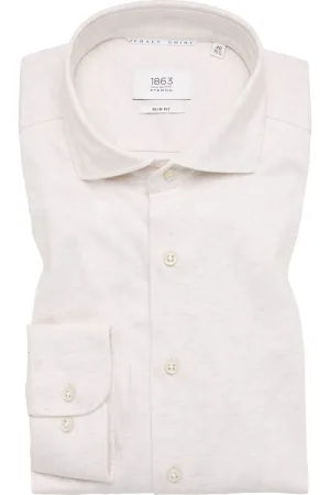 ETERNA 1863 Jersey shirt ecru, Effen