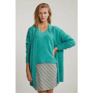 River Woods Green Long V-neck Cardigan Long Sleeves