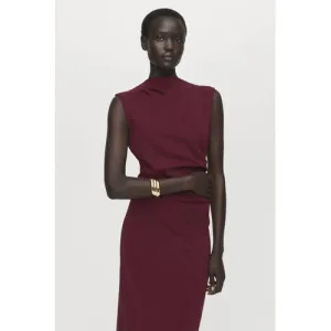 Mango midi jurk donkerrood