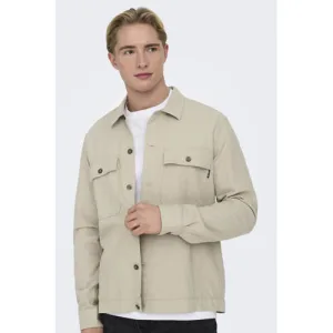 ONLY & SONS linnen relaxed overshirt beige