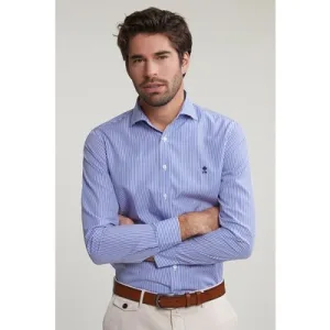 River Woods Slim Fit Striped Shirt Blue/white