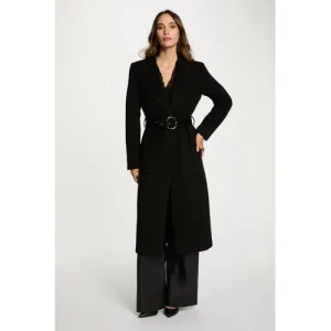 Morgan bouclé manteljas zwart