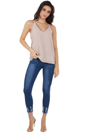 Effen cami-top met bandjes