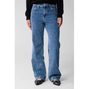 Shoeby high waist straight leg jeans medium blue denim