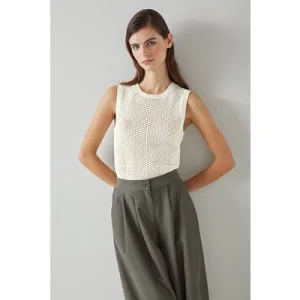 LK Bennett Ava Crew Tanks & Cami Pure White