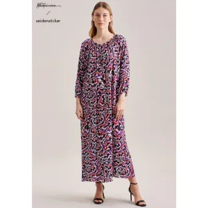 seidensticker Zomerjurk Zwarte roos 3/4-mouwen ronde hals print