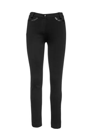 Broek met volle lengte en imitatieleer detail