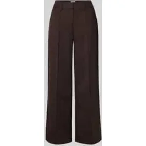 Ichi Wide leg stoffen broek met vaste persplooien, model ‘KATE’