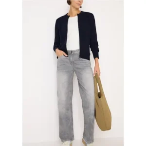 Cecil Dames Cosy vest met ritssluiting in Blauw