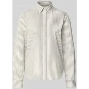 Gant Overhemdblouse met logostitching en afgeronde zoom