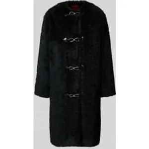 HUGO Regular fit lange jas van teddybont met kliksluiting, model ‘MELJA’