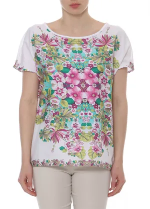 Gebloemde mouwloze top