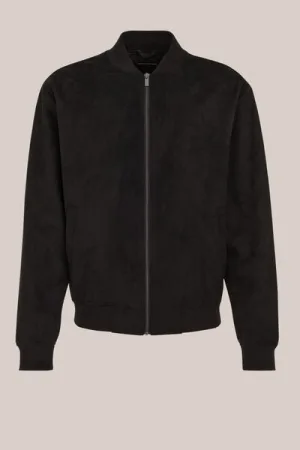 WE Fashion – Heren regular fit bomberjack van suède – Regular fit – Zwart –