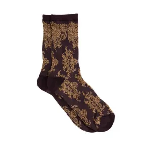 WE Fashion sokken met all over print bruin