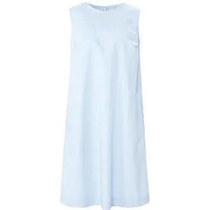 Mouwloze jurk 100% katoen plooien achter Van Peter Hahn blauw