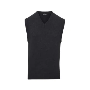 Premier Heren gebreid mouwloos sweatvest (Houtskool)