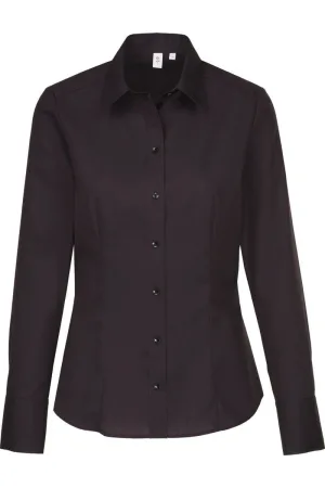 Seidensticker Dames Overhemd zwart, Effen