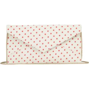 LK Bennett Kendall Clutch Bag Ivory/red