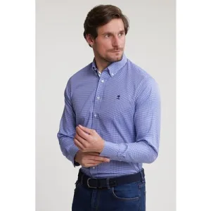 River Woods Custom Fit Checked Shirt Blue/white
