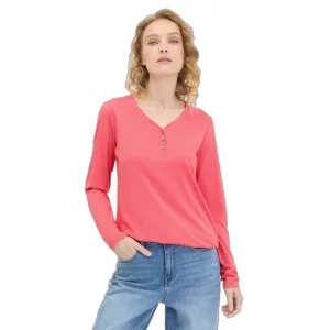 T-shirt met V-hals en lange mouwen Ragwear Pinkki