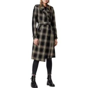 AllSaints Chiara Check Trench Black/chalk White