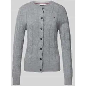 Tommy Hilfiger Regular fit gebreid jack met kabelpatroon van zuivere wol