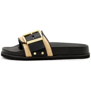 AllSaints Ellie Raffia Slider Natural/black