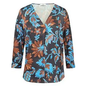 Bluse mit 3/4uroy jurk Van Peter Hahn blauw