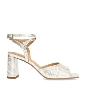 Manfield leren sandalettes goud