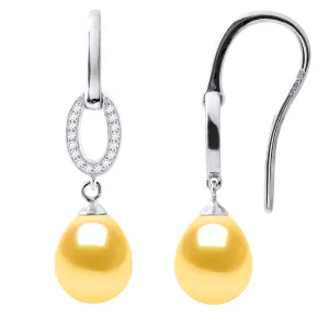 Oorbellen Hooks Zoetwater Parels 8-9mm Golden Pears Jewellery 925