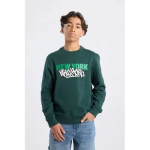 America Today sweater met backprint groen