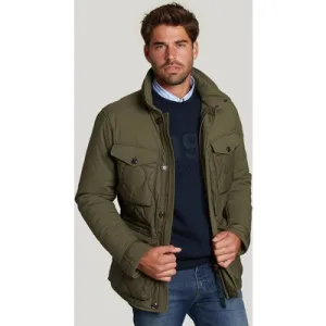 River Woods Quilted Jacket Applied Pockets Olivero