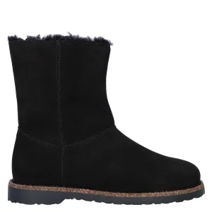 Birkenstock Uppsala Zip Shearling gevoerde suède enkelboots zwart