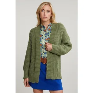 River Woods Green Short V-neck Cardigan