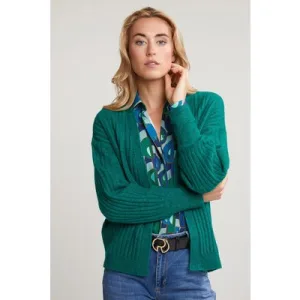 River Woods Green Woolen V-neck Cardigan