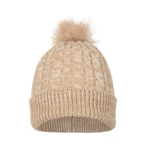 Mountain Warehouse Dames/Dames Pom Pom Faux Fur gevoerde muts (Beige)