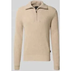 Bugatti Schipperstrui van wolmix met labeldetail