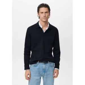 Mango Man trui fijn gebreid donkerblauw