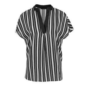 Mouwloze blauw-wit gestreepte top