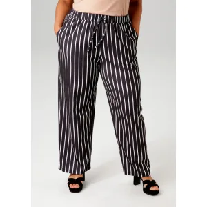 Aniston PLUS Comfortbroek in effen of gestreept – jij hebt de keuze